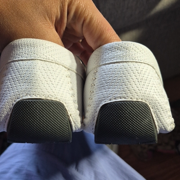 David Stone White Loafers with Silver Accent - Picture 3 of 5